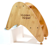 Load image into Gallery viewer, HiddenHelper Stool in the open position on a white background
